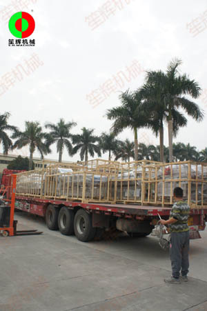 東莞客戶訂購的一整車蔬果加工生產線順利出貨了